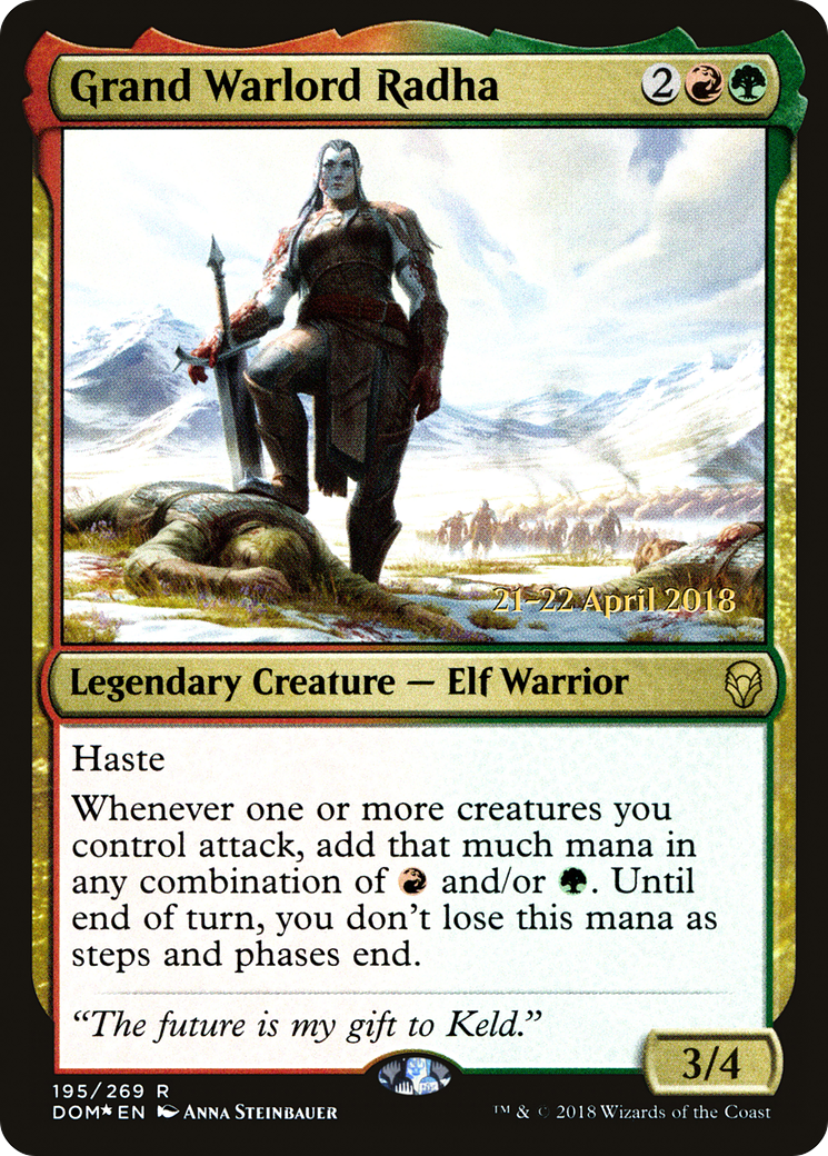 Grand Warlord Radha (PRE-195) [Dominaria Promos] Foil MTG Single Wizards of the Coast