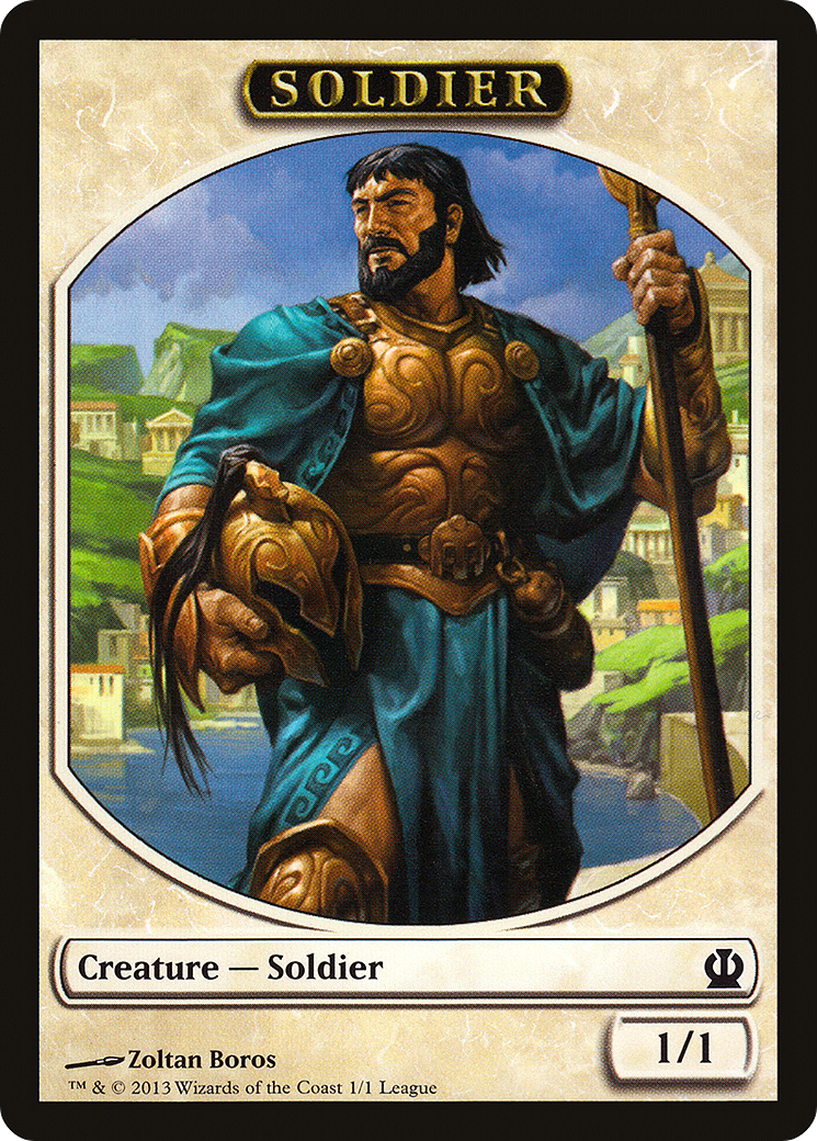 Soldier Token (Theros) (LEP-001) [Tokens] League Tokens 2013 MTG Single Wizards of the Coast