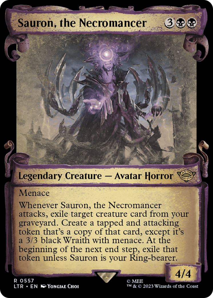 Sauron, the Necromancer (Showcase Scrolls) (LTR-557) [The Lord of the Rings: Tales of Middle-earth] (Showcase) MTG Single Wizards of the Coast
