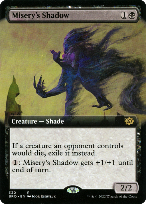 Misery's Shadow (BRO-330) [The Brothers' War] (Extended Art) MTG Single Wizards of the Coast