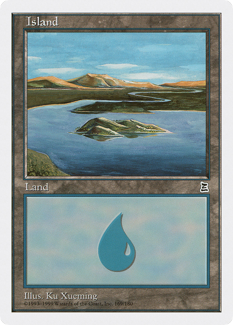 Island (PTK-169) [Oldschool] Portal Three Kingdoms MTG Single Wizards of the Coast