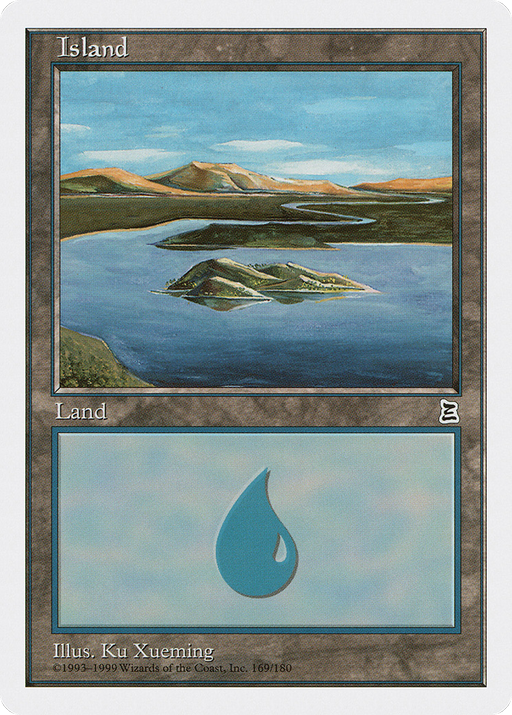 Island (PTK-169) [Oldschool] Portal Three Kingdoms MTG Single Wizards of the Coast