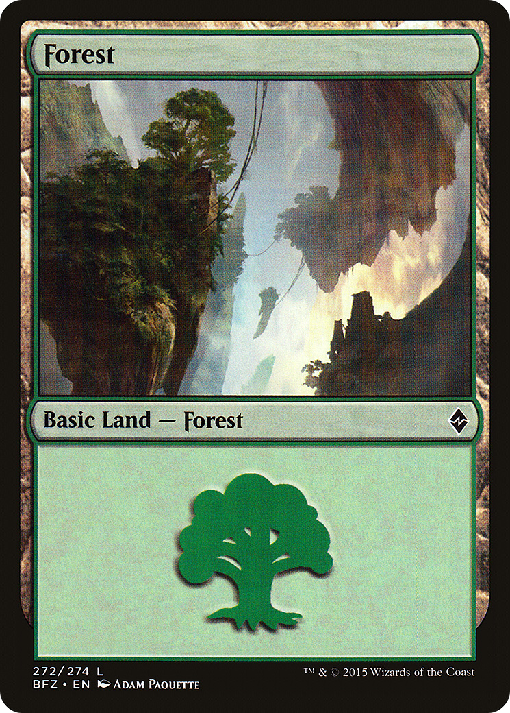 Forest (BFZ-272A) [Battle for Zendikar] MTG Single Wizards of the Coast