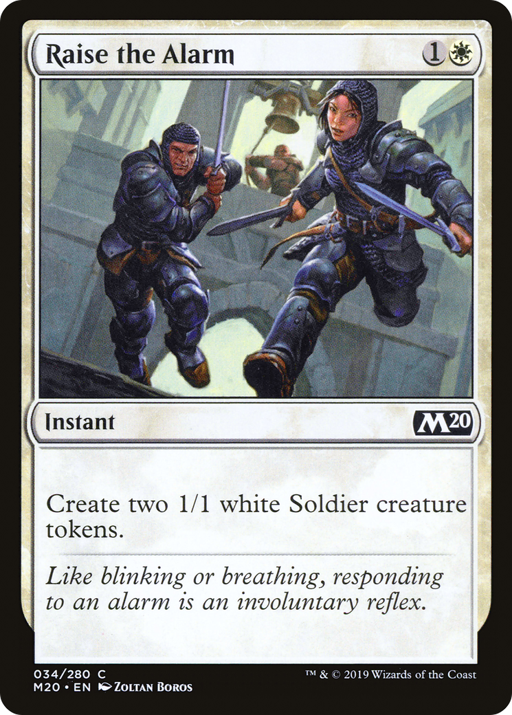Raise the Alarm (M20-034) [Core Set 2020] Foil MTG Single Wizards of the Coast