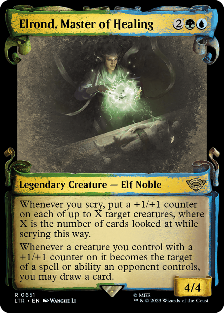 Elrond, Master of Healing (Showcase Scrolls) (LTR-651) [The Lord of the Rings: Tales of Middle-earth] (Showcase) MTG Single Wizards of the Coast