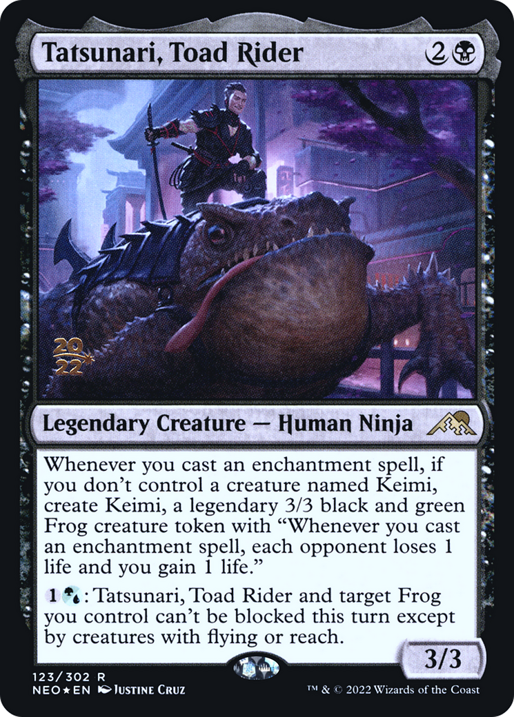 Tatsunari, Toad Rider (PRE-123) [Kamigawa: Neon Dynasty Promos] Foil MTG Single Wizards of the Coast