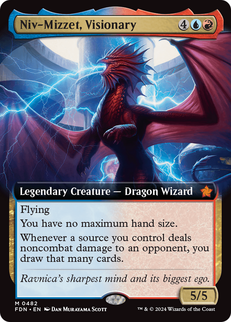 Niv-Mizzet, Visionary (FDN-482) [Foundations] (Extended Art) Foil MTG Single Wizards of the Coast
