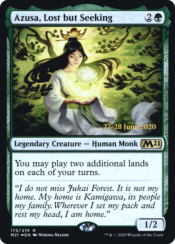 Azusa, Lost but Seeking (PRE-173) [Core Set 2021 Promos] Foil MTG Single Wizards of the Coast