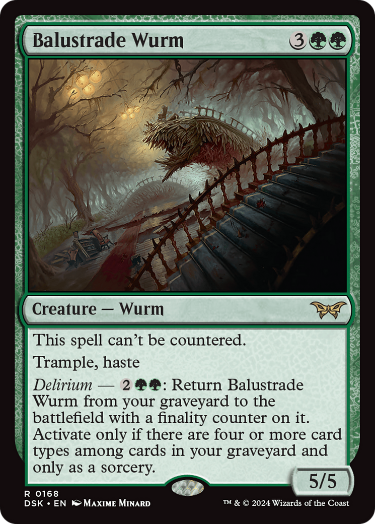 Balustrade Wurm (DSK-168) [Duskmourn: House of Horror] Foil MTG Single Wizards of the Coast
