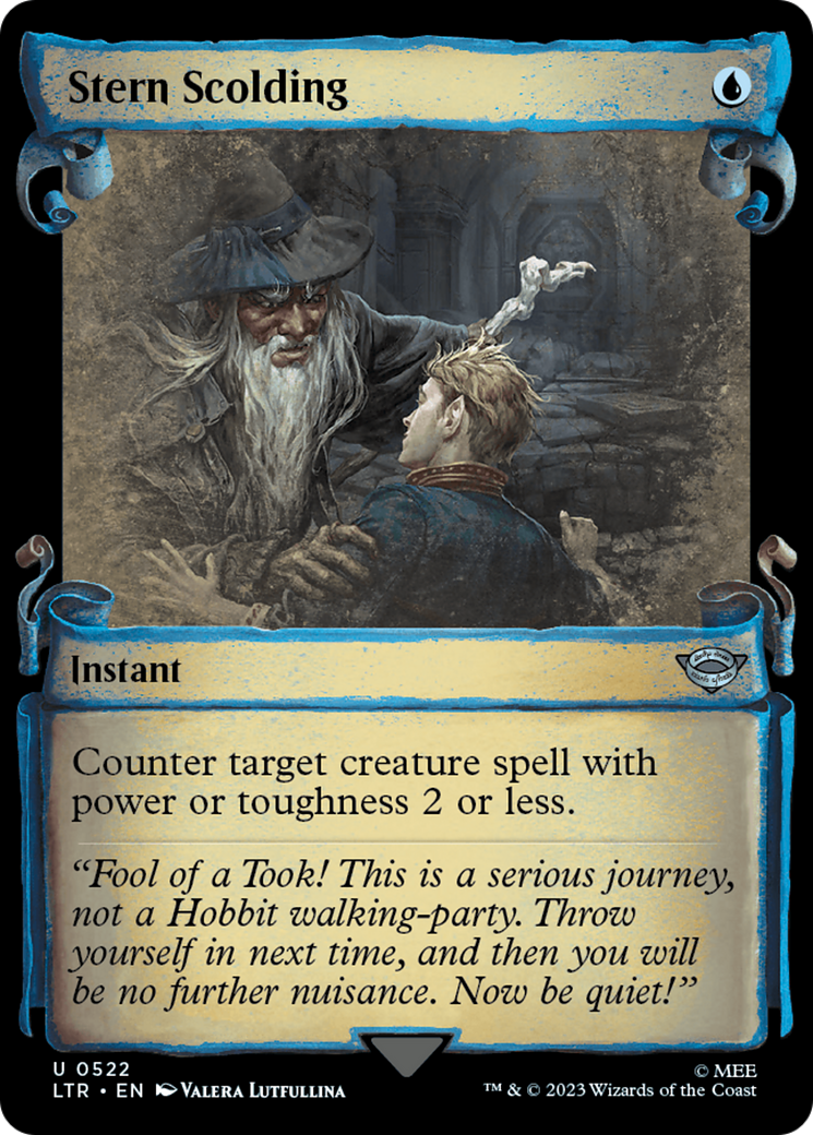 Stern Scolding (Showcase Scrolls) (LTR-522) [The Lord of the Rings: Tales of Middle-earth] (Showcase) MTG Single Wizards of the Coast