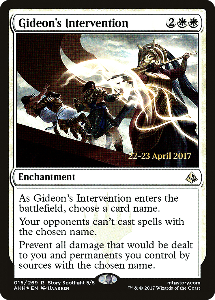 Gideon's Intervention (PRE-015) [Amonkhet Promos] Foil MTG Single Wizards of the Coast