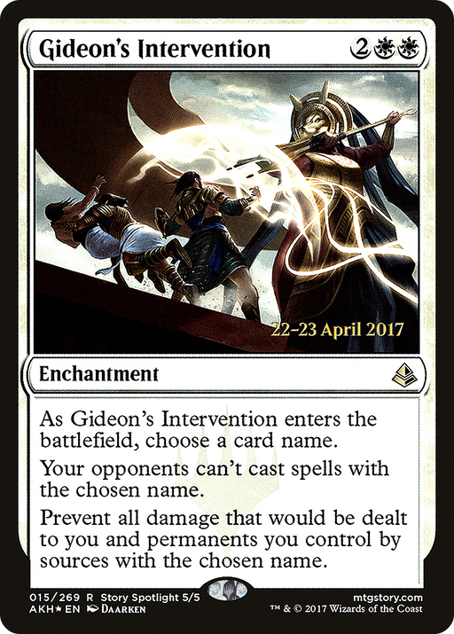 Gideon's Intervention (PRE-015) [Amonkhet Promos] Foil MTG Single Wizards of the Coast