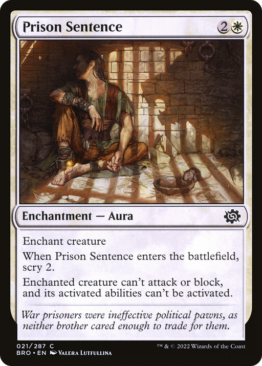 Prison Sentence (BRO-021) [The Brothers' War] MTG Single Wizards of the Coast