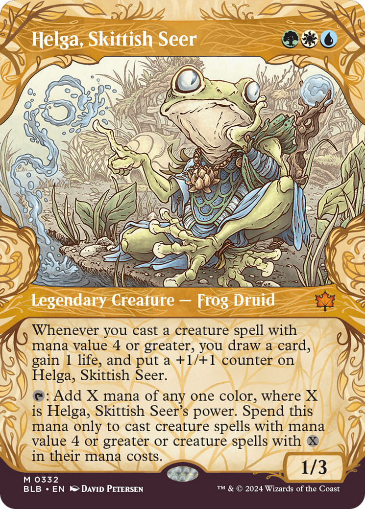 Helga, Skittish Seer (BLB-332) [Bloomburrow] (Showcase) (Borderless) MTG Single Wizards of the Coast