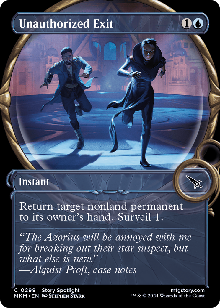 Unauthorized Exit (MKM-298) [Murders at Karlov Manor] (Showcase) Foil MTG Single Murders at Karlov Manor