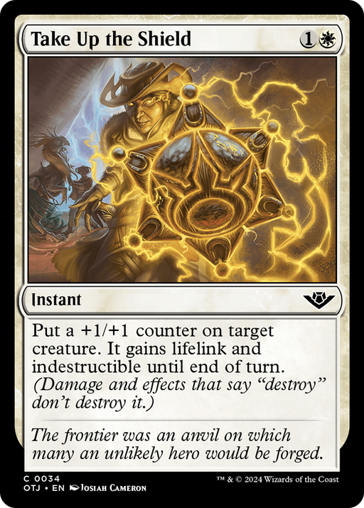 Take Up the Shield (OTJ-034) [Outlaws of Thunder Junction] MTG Single Wizards of the Coast