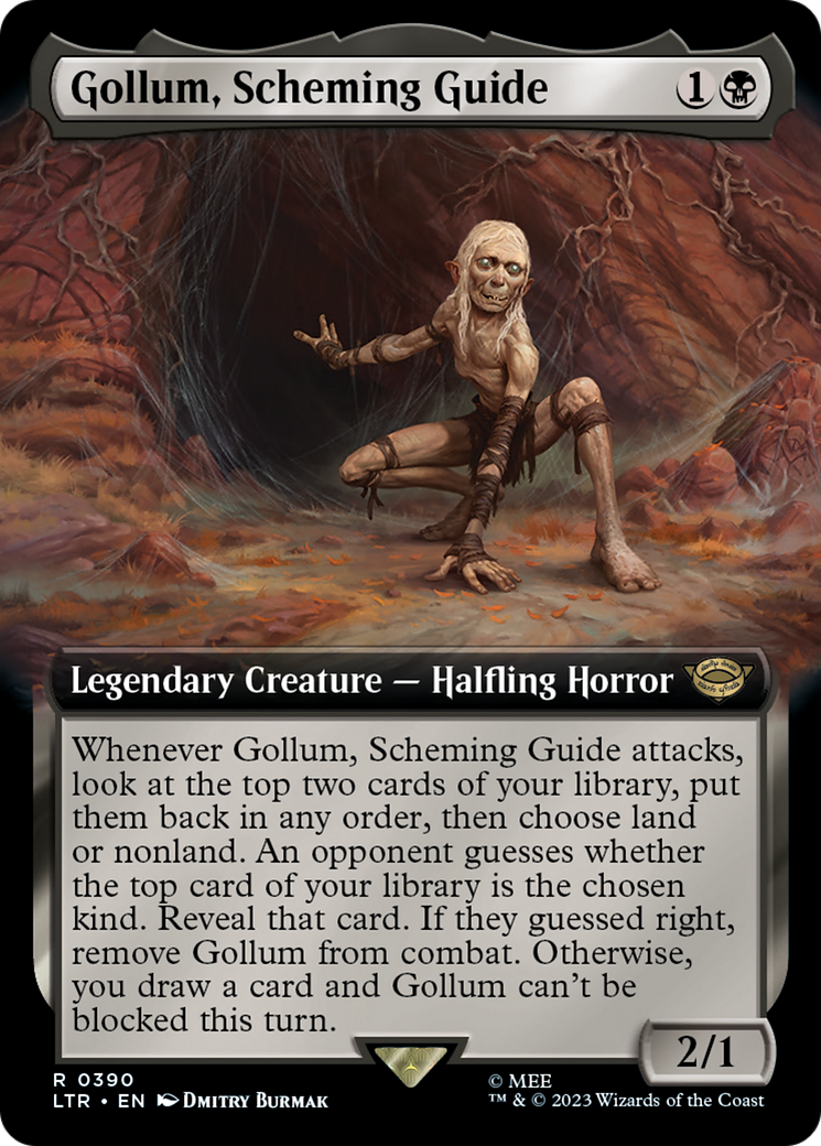 Gollum, Scheming Guide (LTR-390) [The Lord of the Rings: Tales of Middle-earth] (Extended Art) MTG Single Wizards of the Coast