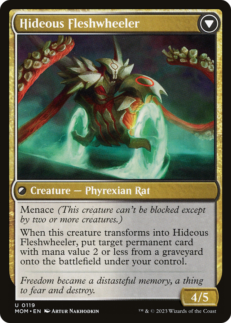Nezumi Freewheeler // Hideous Fleshwheeler (MOM-119) [March of the Machine] Foil MTG Single Wizards of the Coast