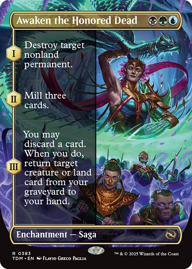 Awaken the Honored Dead (TDM-383) [Tarkir: Dragonstorm] (Borderless) Foil MTG Single Wizards of the Coast