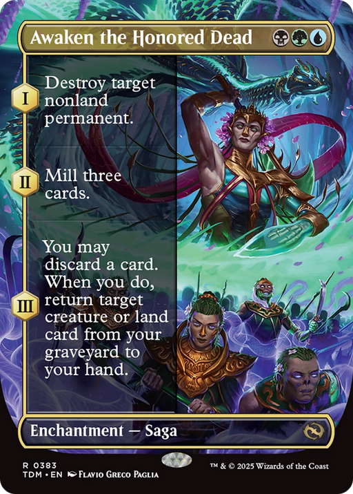 Awaken the Honored Dead (TDM-383) [Tarkir: Dragonstorm] (Borderless) Foil MTG Single Wizards of the Coast