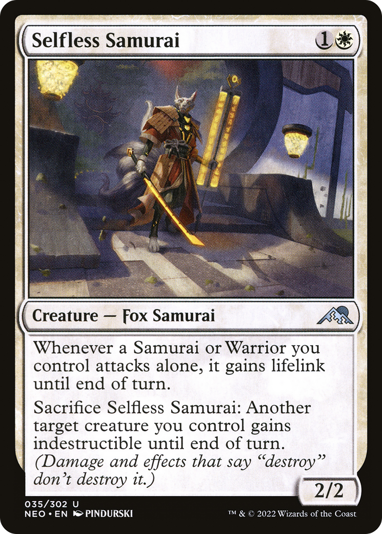 Selfless Samurai (NEO-035) [Kamigawa: Neon Dynasty] Foil MTG Single Wizards of the Coast