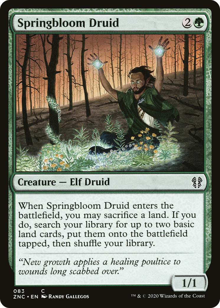 Springbloom Druid (ZNC-083) [Zendikar Rising Commander] MTG Single Wizards of the Coast