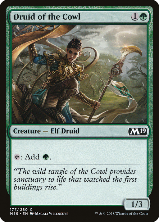 Druid of the Cowl (M19-177) [Core Set 2019] MTG Single Wizards of the Coast