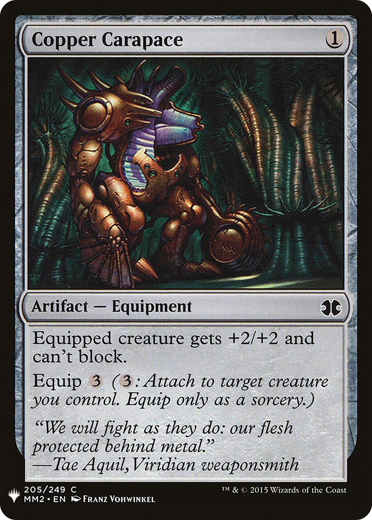 Copper Carapace (LIST-MM2-205) [Mystery Booster] The List MTG Single Wizards of the Coast