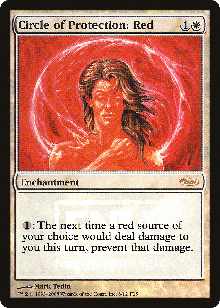 Circle of Protection: Red (FNM-008) [Misc] Friday Night Magic 2005 Foil MTG Single Wizards of the Coast