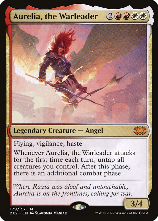 Aurelia, the Warleader (2X2-179) [Double Masters 2022] MTG Single Wizards of the Coast