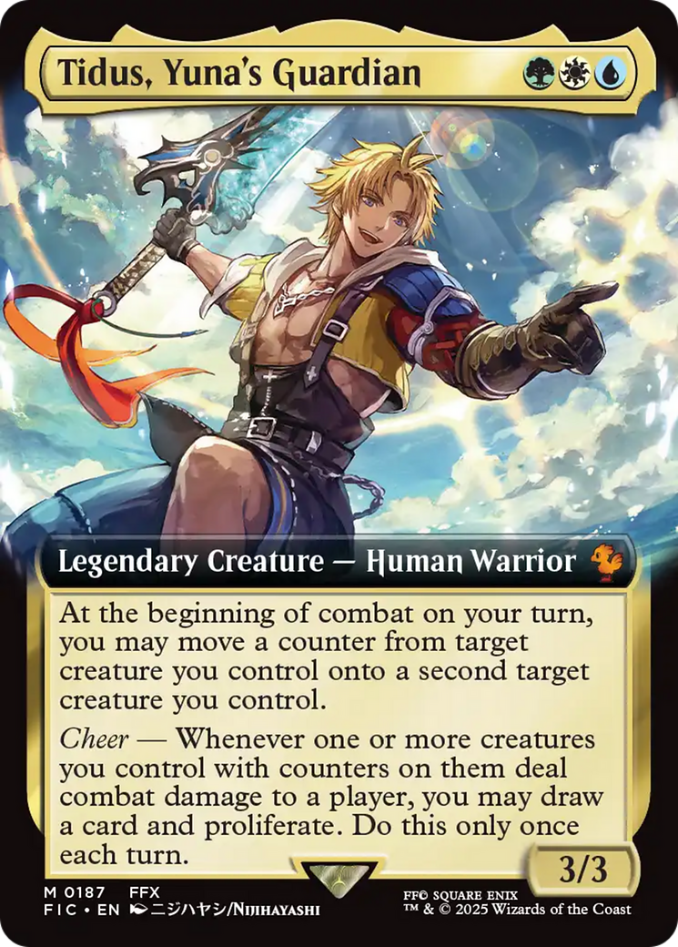 Tidus, Yuna's Guardian (FIC-187) [Commander: FINAL FANTASY] (Extended Art) Foil MTG Single Wizards of the Coast