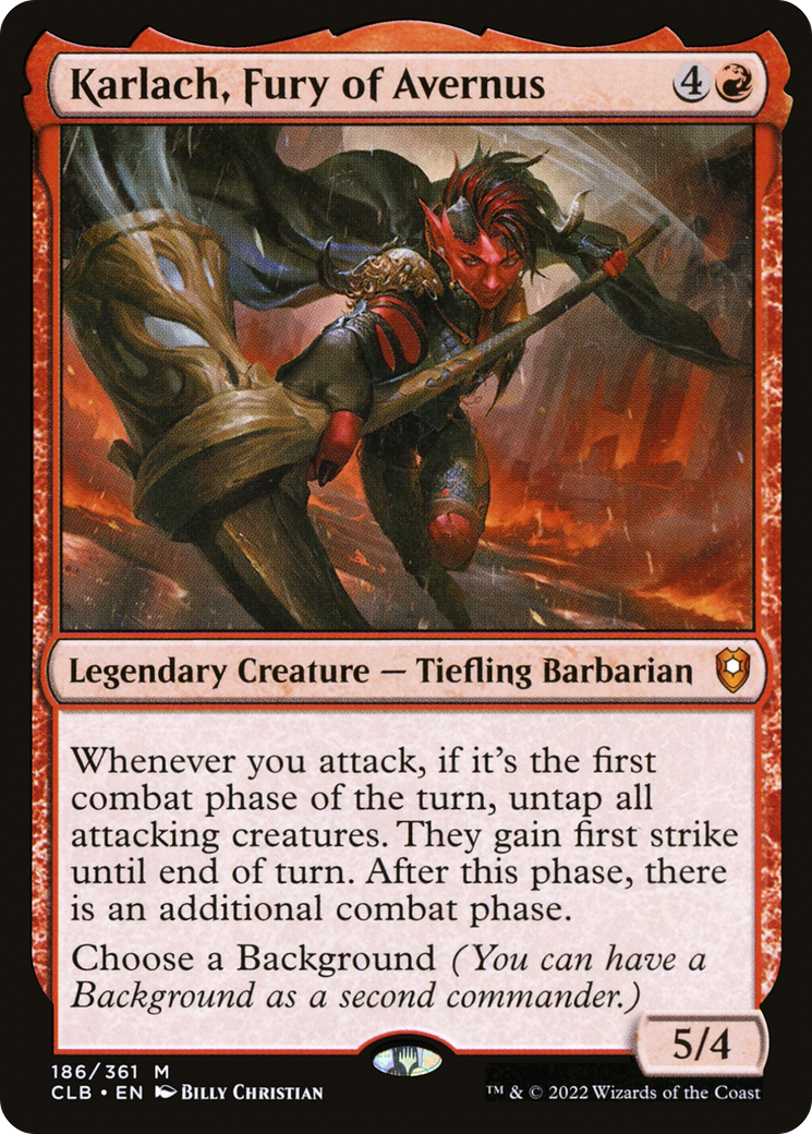 Karlach, Fury of Avernus (CLB-186) [Commander Legends: Battle for Baldur's Gate] Foil MTG Single Wizards of the Coast