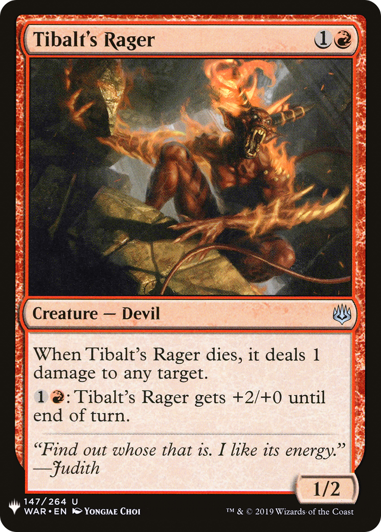 Tibalt's Rager (LIST-WAR-147) [Mystery Booster] The List MTG Single Wizards of the Coast
