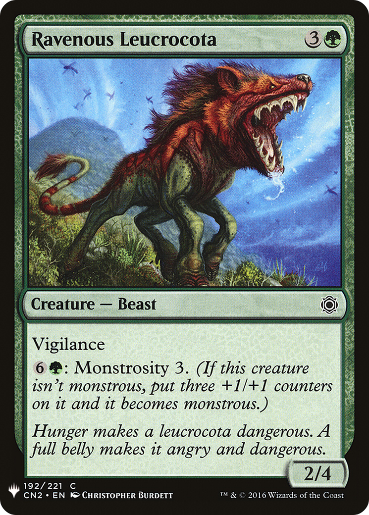 Ravenous Leucrocota (LIST-CN2-192) [Mystery Booster] The List MTG Single Wizards of the Coast