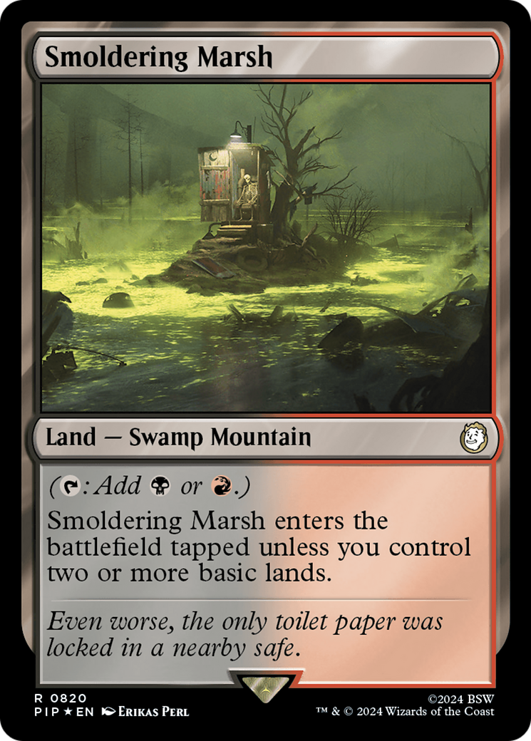 Smoldering Marsh (Surge Foil) (PIP-820) [Fallout] Foil MTG Single Wizards of the Coast