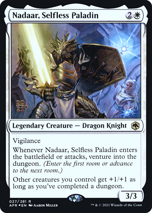 Nadaar, Selfless Paladin (PRE-027) [Adventures in the Forgotten Realms Promos] Foil MTG Single Wizards of the Coast