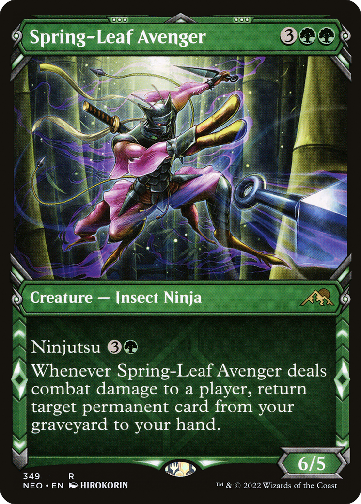 Spring-Leaf Avenger (NEO-349) [Kamigawa: Neon Dynasty] (Showcase) Foil MTG Single Wizards of the Coast
