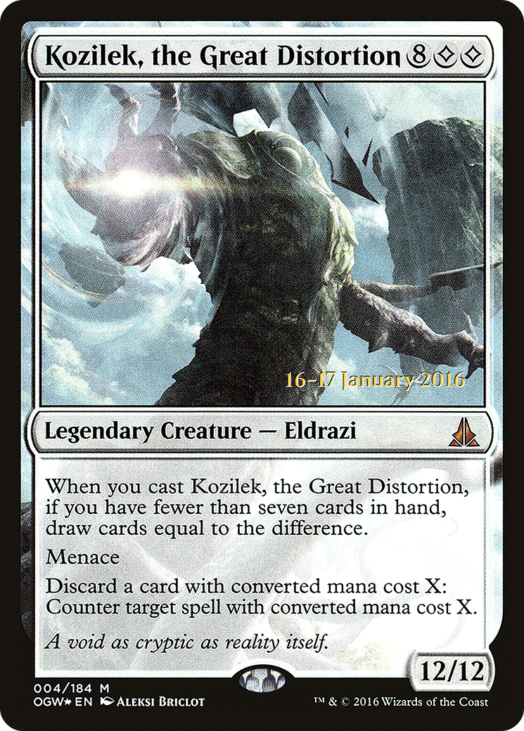 Kozilek, the Great Distortion (PRE-004) [Oath of the Gatewatch Promos] Foil MTG Single Wizards of the Coast