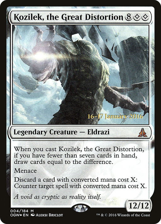 Kozilek, the Great Distortion (PRE-004) [Oath of the Gatewatch Promos] Foil MTG Single Wizards of the Coast