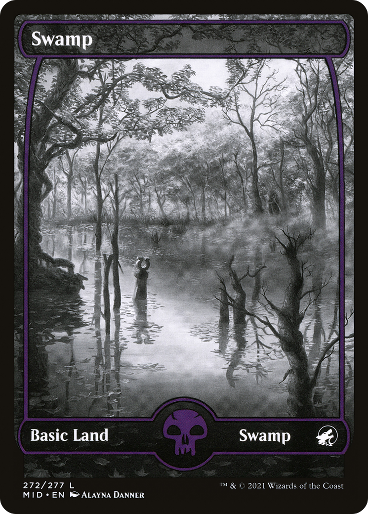 Swamp (272) (MID-272) [Innistrad: Midnight Hunt] (Full Art, Showcase) MTG Single Wizards of the Coast