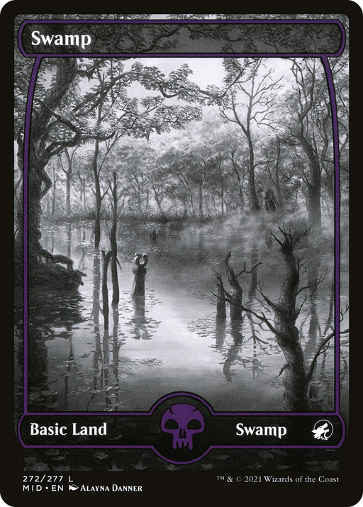 Swamp (272) (MID-272) [Innistrad: Midnight Hunt] (Full Art, Showcase) MTG Single Wizards of the Coast