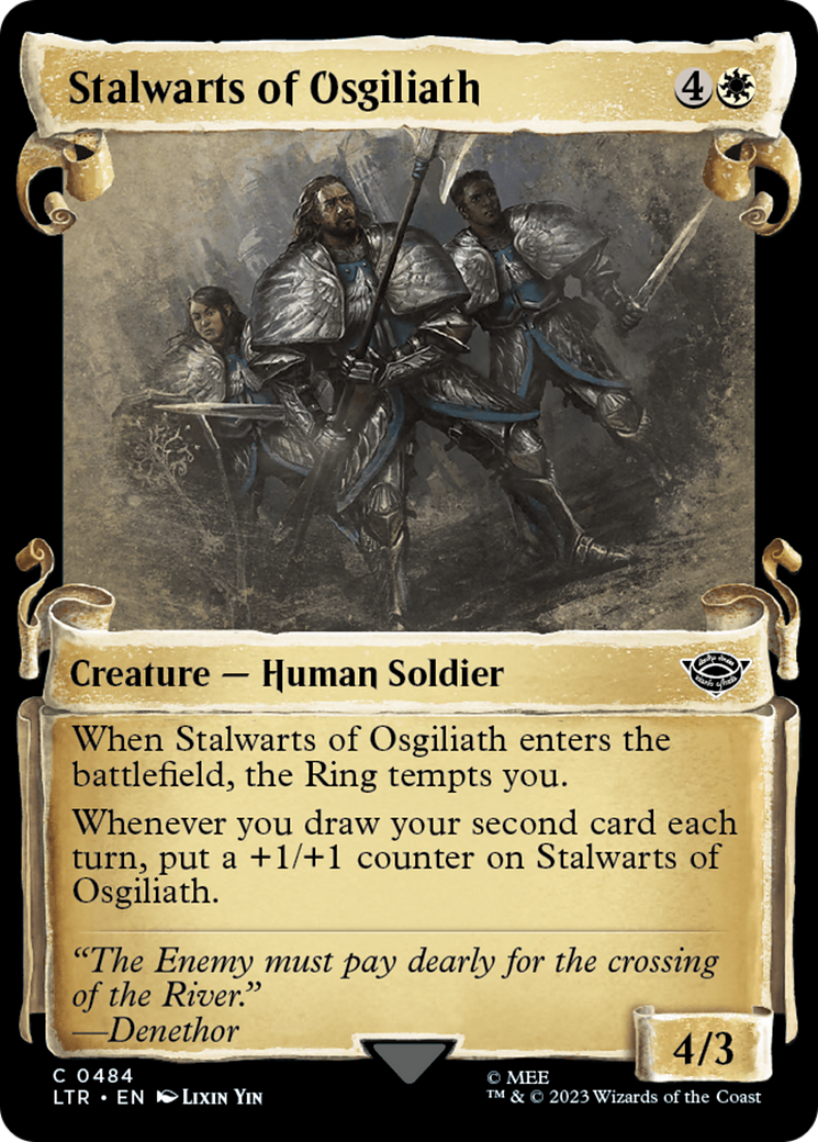 Stalwarts of Osgiliath (Showcase Scrolls) (LTR-484) [The Lord of the Rings: Tales of Middle-earth] (Showcase) MTG Single Wizards of the Coast