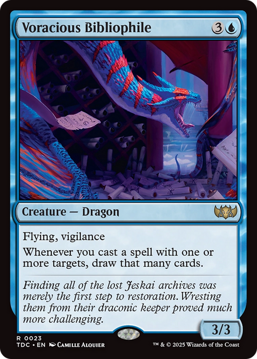 Voracious Bibliophile (TDC-023) [Commander: Tarkir: Dragonstorm] MTG Single Wizards of the Coast