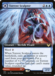 Torrent Sculptor // Flamethrower Sonata (STX-331) [Strixhaven: School of Mages] (Extended Art) MTG Single Wizards of the Coast