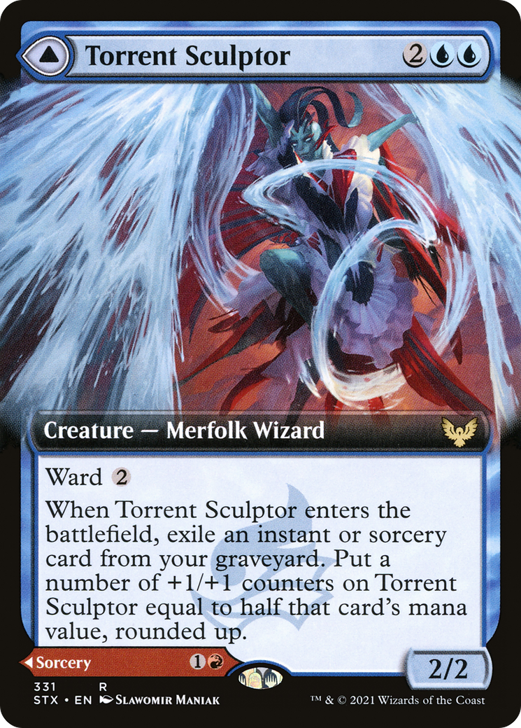 Torrent Sculptor // Flamethrower Sonata (STX-331) [Strixhaven: School of Mages] (Extended Art) MTG Single Wizards of the Coast