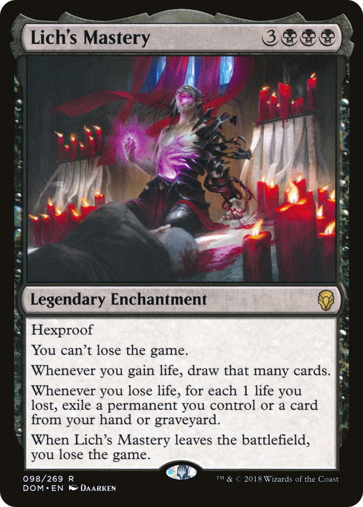 Lich's Mastery (DOM-098) [Dominaria] Foil MTG Single Wizards of the Coast