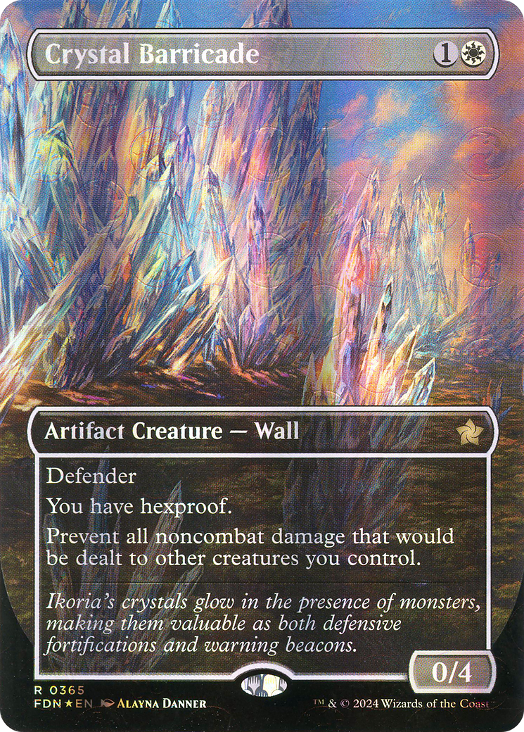 Crystal Barricade (Mana Foil) (FDN-365) [Foundations] (Borderless) Foil MTG Single Wizards of the Coast