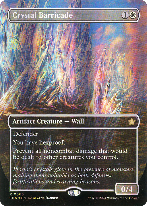 Crystal Barricade (Mana Foil) (FDN-365) [Foundations] (Borderless) Foil MTG Single Wizards of the Coast