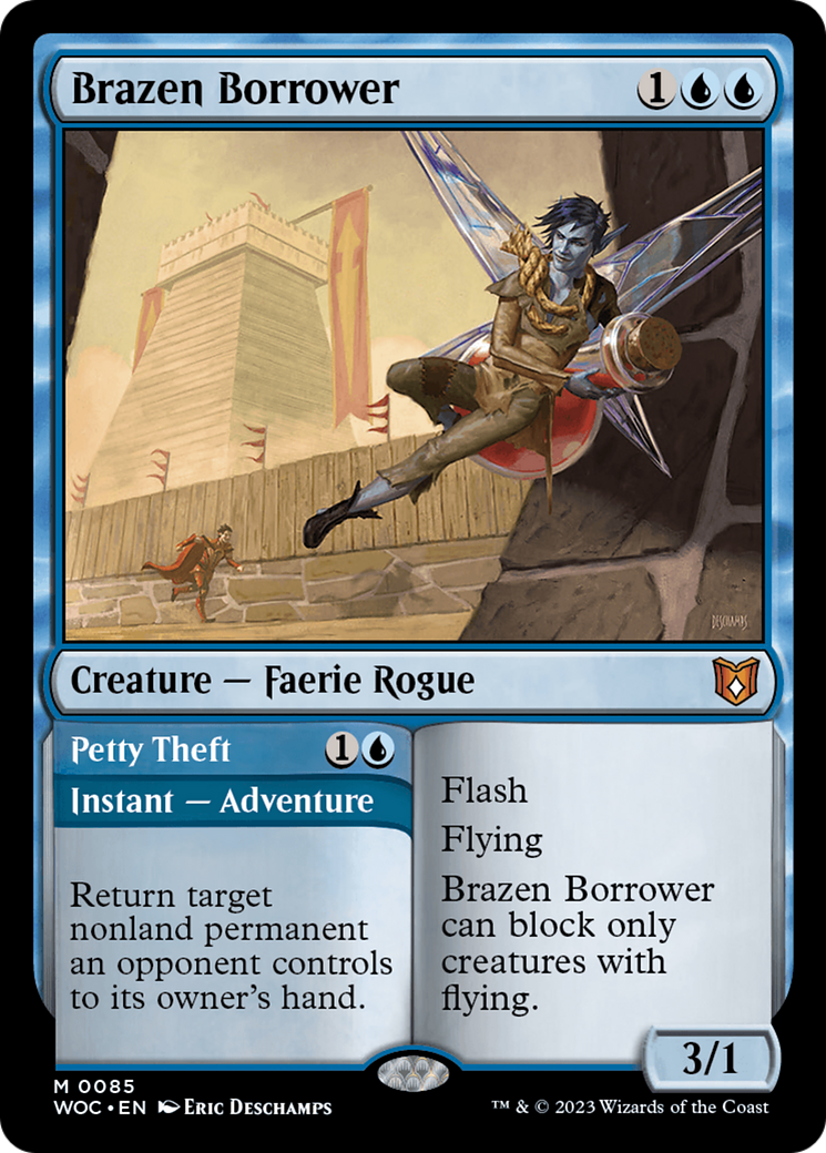 Brazen Borrower (WOC-085) [Wilds of Eldraine Commander] MTG Single Wizards of the Coast