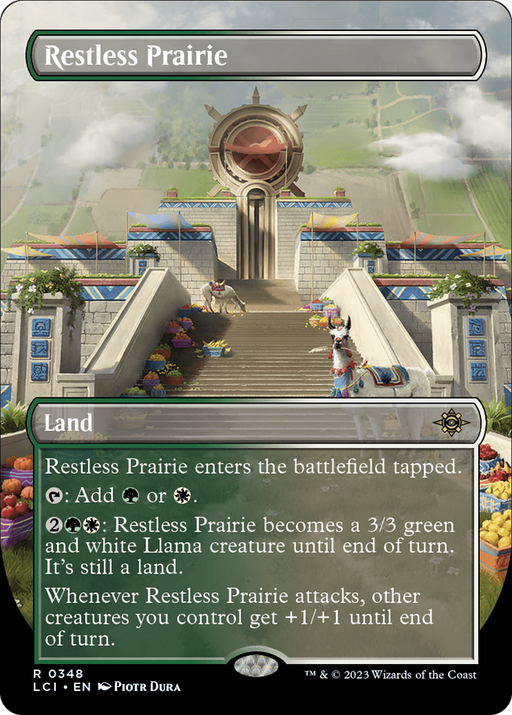 Restless Prairie (LCI-348) [The Lost Caverns of Ixalan] (Borderless) Foil MTG Single Wizards of the Coast
